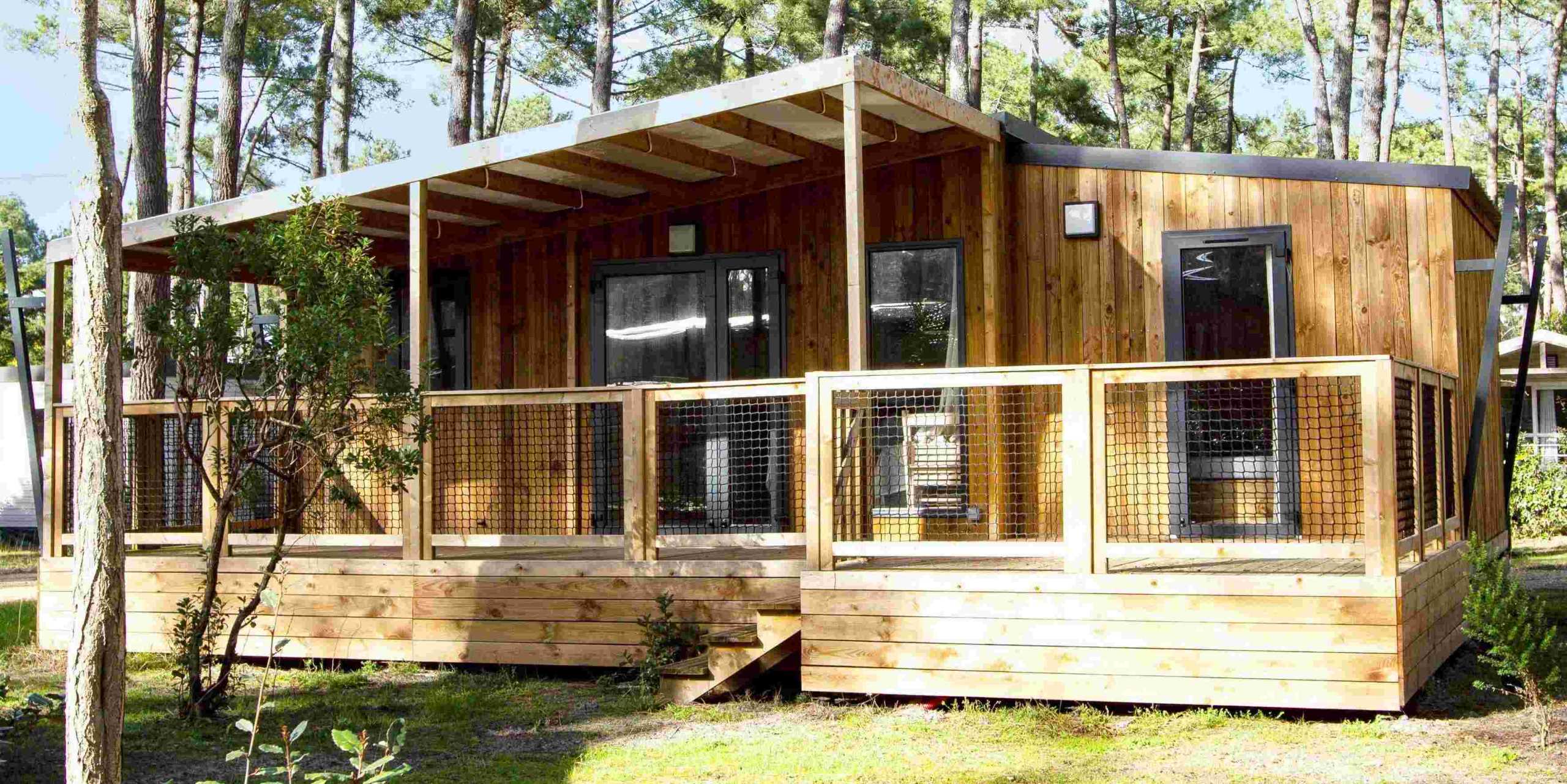 –NOUVEAUTE 2023– Chalet Manyara Nature 2 chambres 4 personnes 34m² + terrasse 22m²